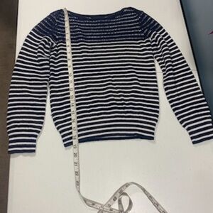 Gap kids girls size L (10) navy blue & white 100% cotton sweater.
